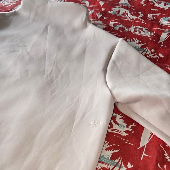 Aday Asymmetric Like a Boss Women's Pullover Shirt Mock Neck Sand Size Small EUC - Picture 5 of 5